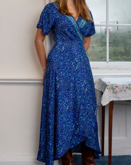 Francesca Wrap Dress - Azure Meadow