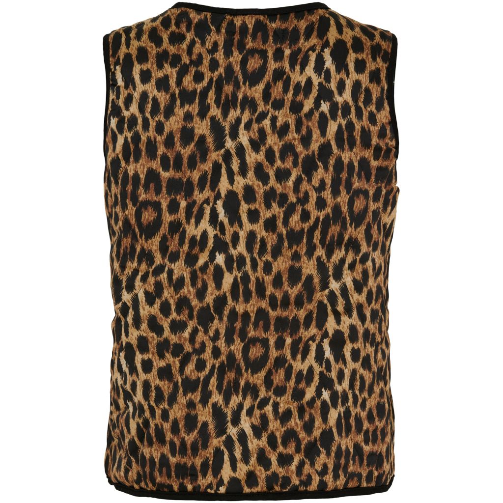 Leopard Print Quilted Vest