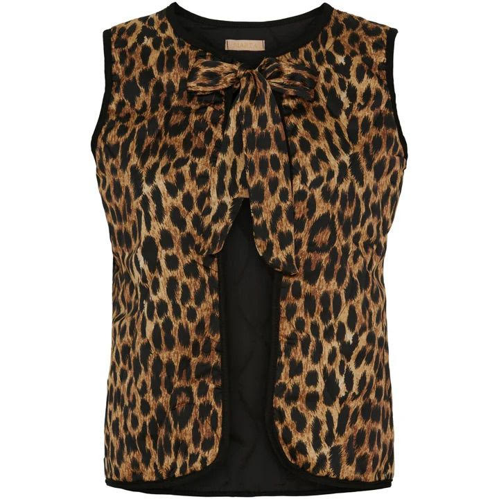 Leopard Print Quilted Vest